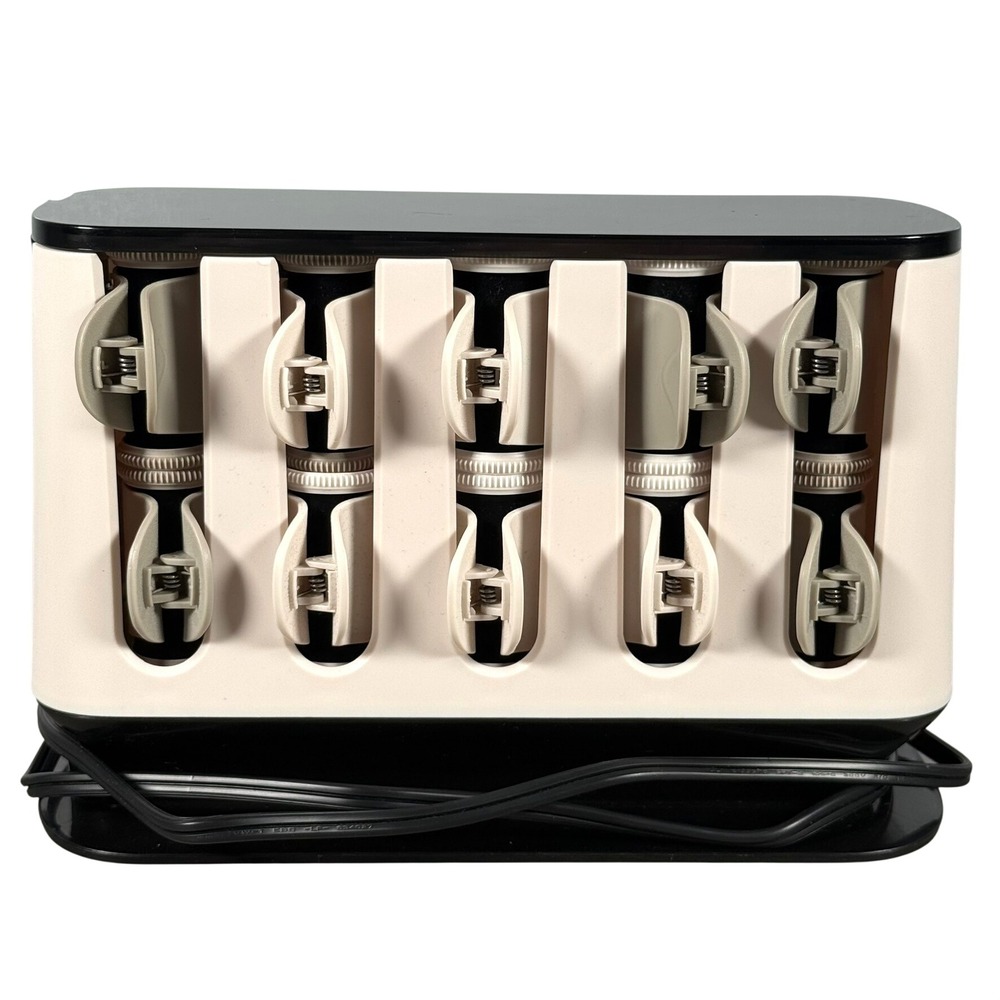 Remington H9100 T|Studio Thermaluxe 20 Ceramic Hair Setter Rollers Cream Black